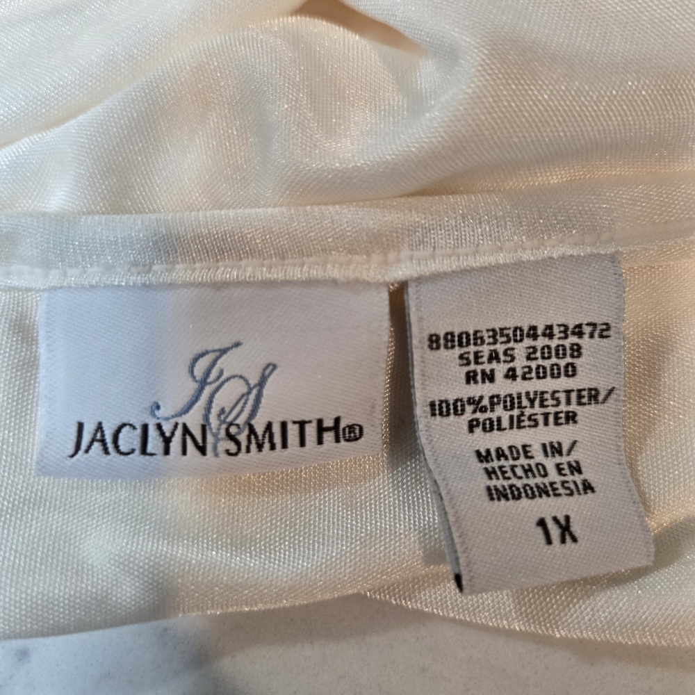 Y2k‎ Jaclyn Smith Cream Chemise Tank Under Shirt Femine Slip 1x - Picture 8 of 8